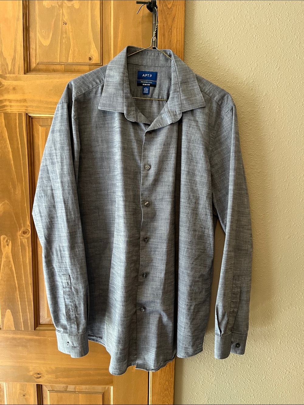 Apt. 9 Men's Heather Blue Long-Sleeve Dress Shirt